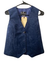 Women's Vest Size 10 Blue Suede