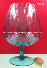 rare coupe, vase en forme de très grand verre "cathédrale bleu", vintage 1960