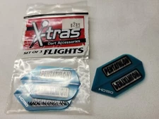 Dart World Pentathlon THICK HD150 BLUE SLIM Dart Flights 1 set of 3 NEW