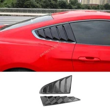 Matte Black ST Rear Side Window Quarter Louver Cover For Ford Mustang 2015-22 23