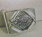 Artisan made Crocdile Mens sterling silver Belt Buckle,Med  . — photo 1