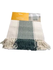 Bed Bath& Beyond Our Table Woven Chevron 14in x 72” Table Runner Green/Beige