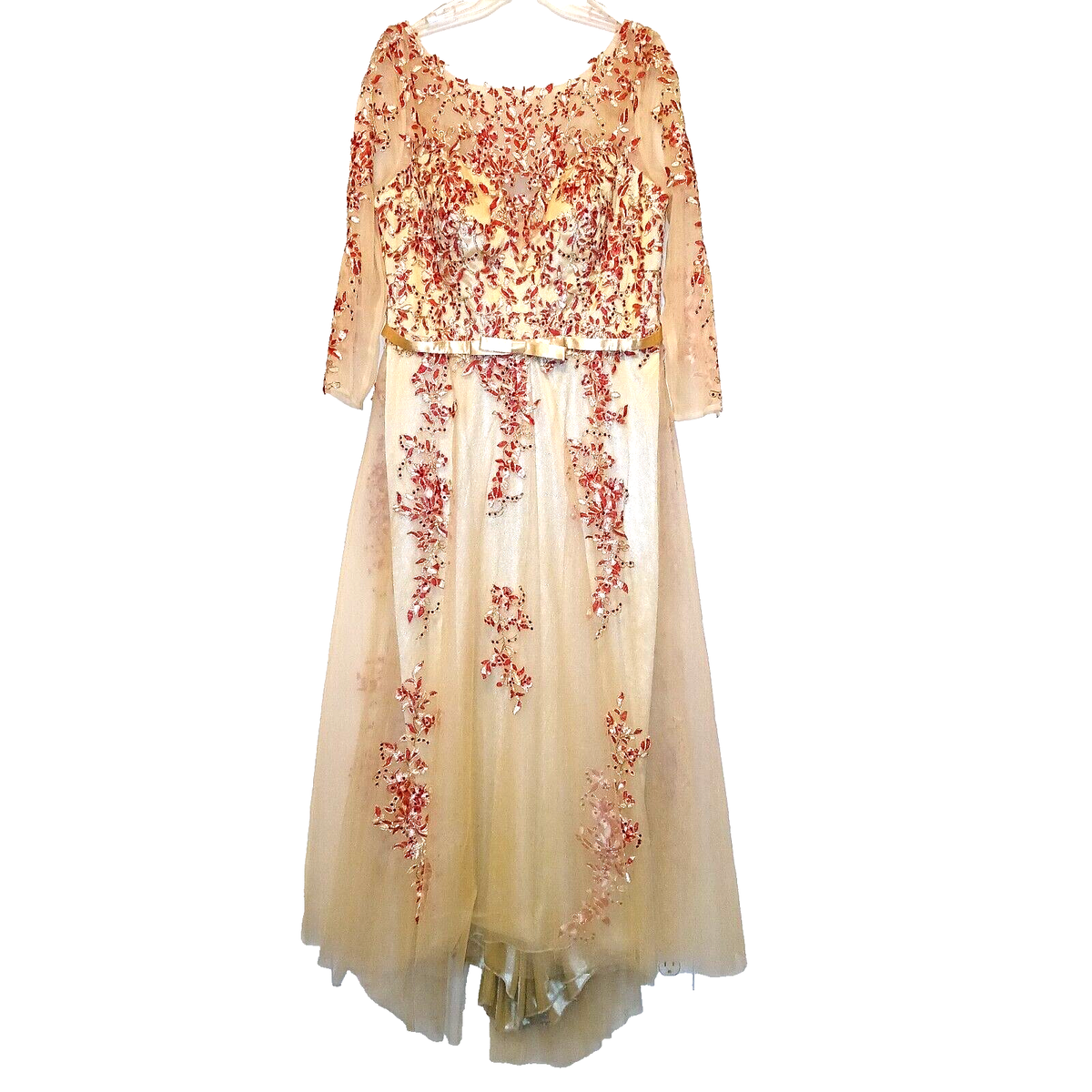 sachin and babi light blue dress Floral Embroidered Dress In Nude main image 0