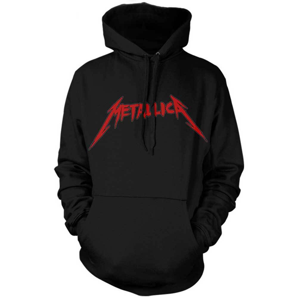 Metallica Hoodie Skull Screaming Red Band Logo new Official Mens Black Pullover