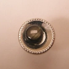 Gray Cabochon STERLING SILVER Quality Vintage JML Tie Tack Lapel Pin simple v93