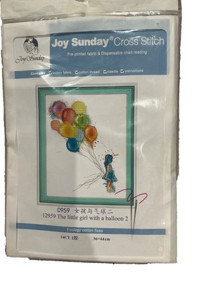 Joy Sunday Kreuzstich Set Teilgenäht Kleines Mädchen mit Luftballon 2 C959