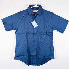Vintage Big Mac JC Penny Work Shirt Mid 80's NOS Navy Short Sleeve Men  s Large