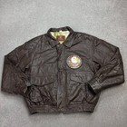 Veste de vol en cuir adulte grand aviateur marron bombardier militaire USA vo...