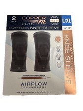 Copper Fit Elite Knee Compression Sleeve - Black, L/XL OPEN BOX