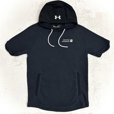 Under Armour UA HeatGear Hoodie M Navy Blue Loose Fit Pullover Workout Shirt