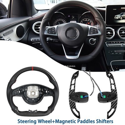 Carbon Fiber Flat Steering Wheel For Mercedes-Benz W213 W166 W205 W246 W/Paddles