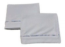 Set Of 2 Light Blue Flannel Pillowcases W/pailey Trim 19 X 30