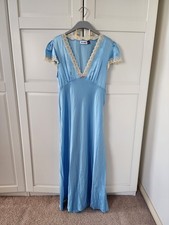 RIXO Clarice Slip blue silk Dress - size Large - UK14/US10/AU14