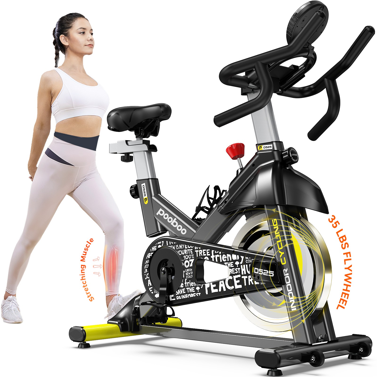 Indoor Cycling Bike Magnetic Stationary Bike Cycle Fitness B