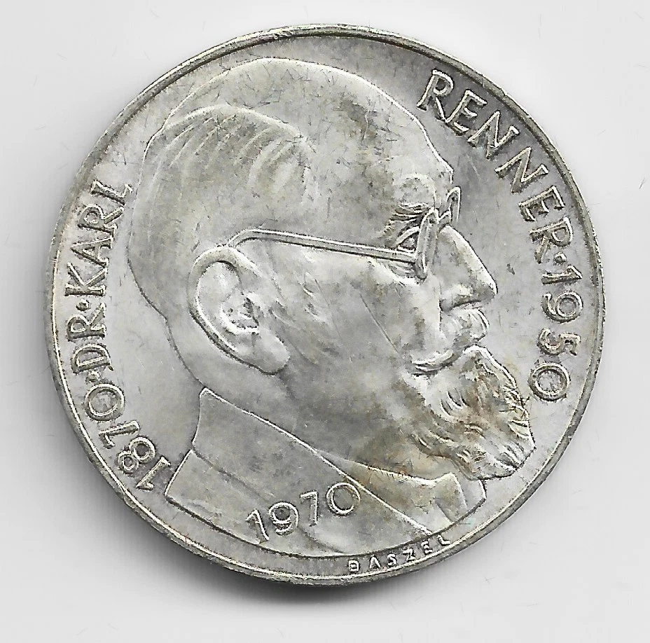 Münze Österreich Silber 50 Schilling 1970 Dr. Karl Renner