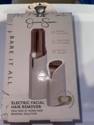 #ad Jessica Simpson branded electric facial hair remover rose gold and white finish. $15.99