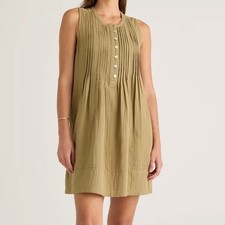 Quince Organic Cotton Gauze Sleeveless Swing Artichoke Dress Size M Minimalist