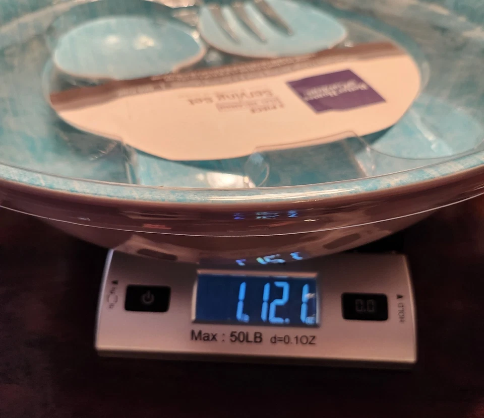 Better Homes and Garden 3 piece Serving Salad Pasta Bowl Teal/Blue Melamine NEW - Image 4 of 4