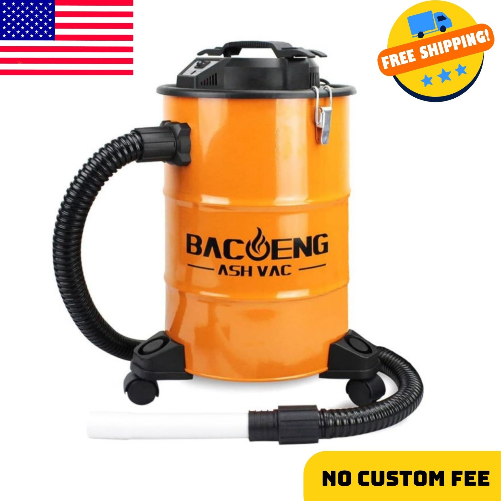 Ash Vacuum Cleaner, 5.3 Gallon Ash Vacuum for Pellet Stoves,