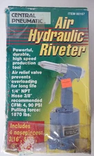 Vtg Central Pneumatic Air Hydraulic Riveter 00167 Accessories Instructions Used