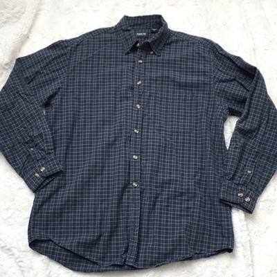 Arrow Men's Plaid Dress Shirt Long Sleeve Button Down Size L