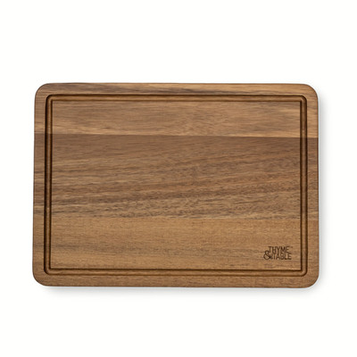 Medium 10''X14'' Acacia Wood Cutting Board with Triangle Shaped Anti-Slip Feet