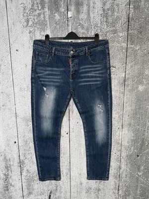 Dsquared2 Distressed Denim Blue Slim Jeans Herren Größe 54