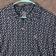 Rhoback The Dino Golf Polo Shirt Men s Size XXL VGC Navy Blue AOP