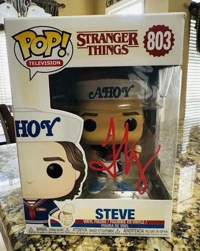 Joe Keery Steve Stranger Things Signed Funko Pop Ahoy MAS COA