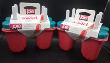 Joie MSC Swirl Freeze Pops 2 Pack Teal Red 8 Pieces Ice Pop Mold Set