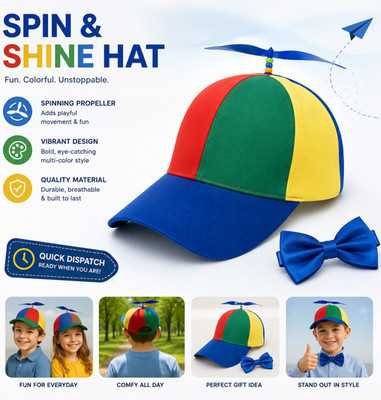 Propeller Beanie Hat with Detachable Helicopter Top   Adjustable Baseball Cap fo