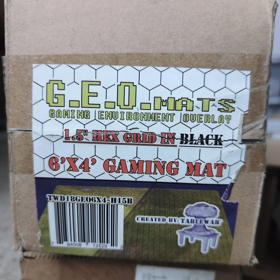TableWar Map - GEO MAT Gaming - 1.5" Hex Grid 6'x4' In Black The F.A.T. Mat TTG - Image 2 of 2