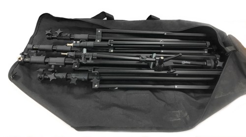 Lot of 6 Impact LS-96HABI/LS-8AI/1103 8' to 9.5' Light Stands/Reflector Holder