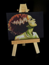 Aceo Print Art Mini Card Bride Of Frankenstein Painting Signed 2.5 X 3.5 Aceo Print Art Mini Card Bride Of Frankenstein Painting Signed 2.5 X 3.5