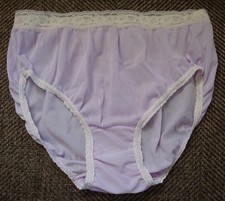 Vintage Sears M Hips 35-37 Purple Nylon Lace Trim Mesh Bikini Panty 60's / 70's
