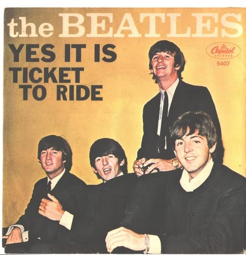 BEATLES--PICTURE SLEEVE + 45--(TICKET TO RIDE)--PS--PIC--SLV