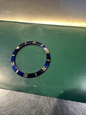 Lunetta anello inserto originale ROLEX Submariner 16613, blu/oro