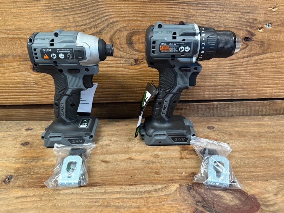 Flex 24V 1/2" Drill Driver + 1/4" Hex Impact Kit FX1131 FX1331 Tools Only (Qty) - Image 2 of 4