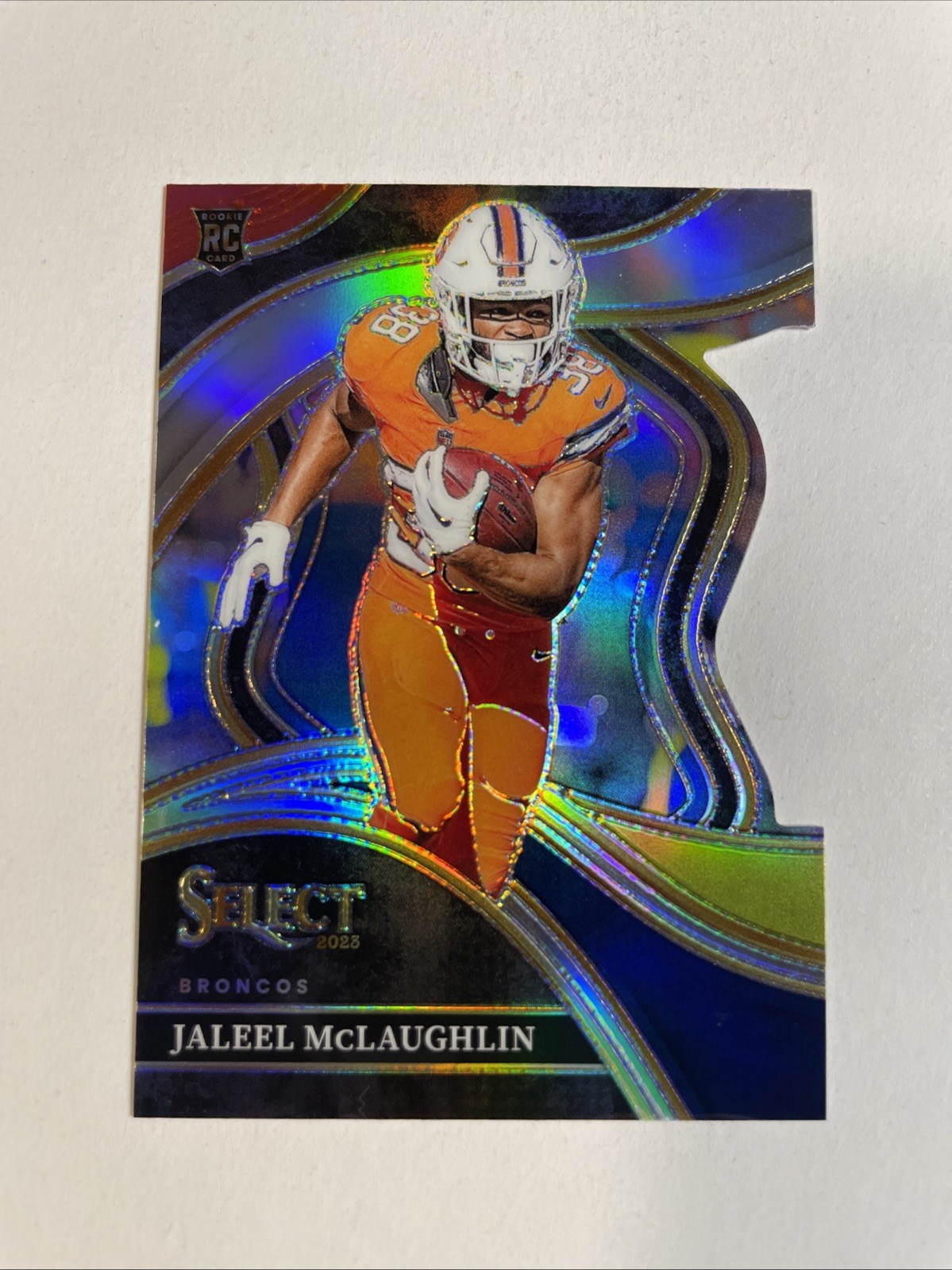 2023 Panini Select - Club Level Jaleel McLaughlin #265 Red & Blue Prizm Die-Cut