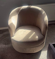 My Furniture Melville Swivel Chair, Dove Grey Upholstered Tub Accent Chair 