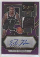 2023-24 Panini Select Rookie Jersey Purple Prizm /99 Dariq Whitehead Auto 1a07