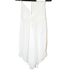 NWT Linea Donatella Slip Womens Medium White Bride Lace Chemise Embroidered