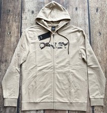 OAKLEY REGULAR FIT TEDDY FULL ZIP HOODIE BEIGE CAMO MENS MEDIUM NEW WITH TAGS