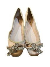 Kate Spade Freya Ballet Flats Women's Size 7.5 Rose Bow Rhinestone Dainty