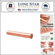 Versatile Pure Copper Round Rod 1/8" Dia x 7.87" for Metal Crafting Projects