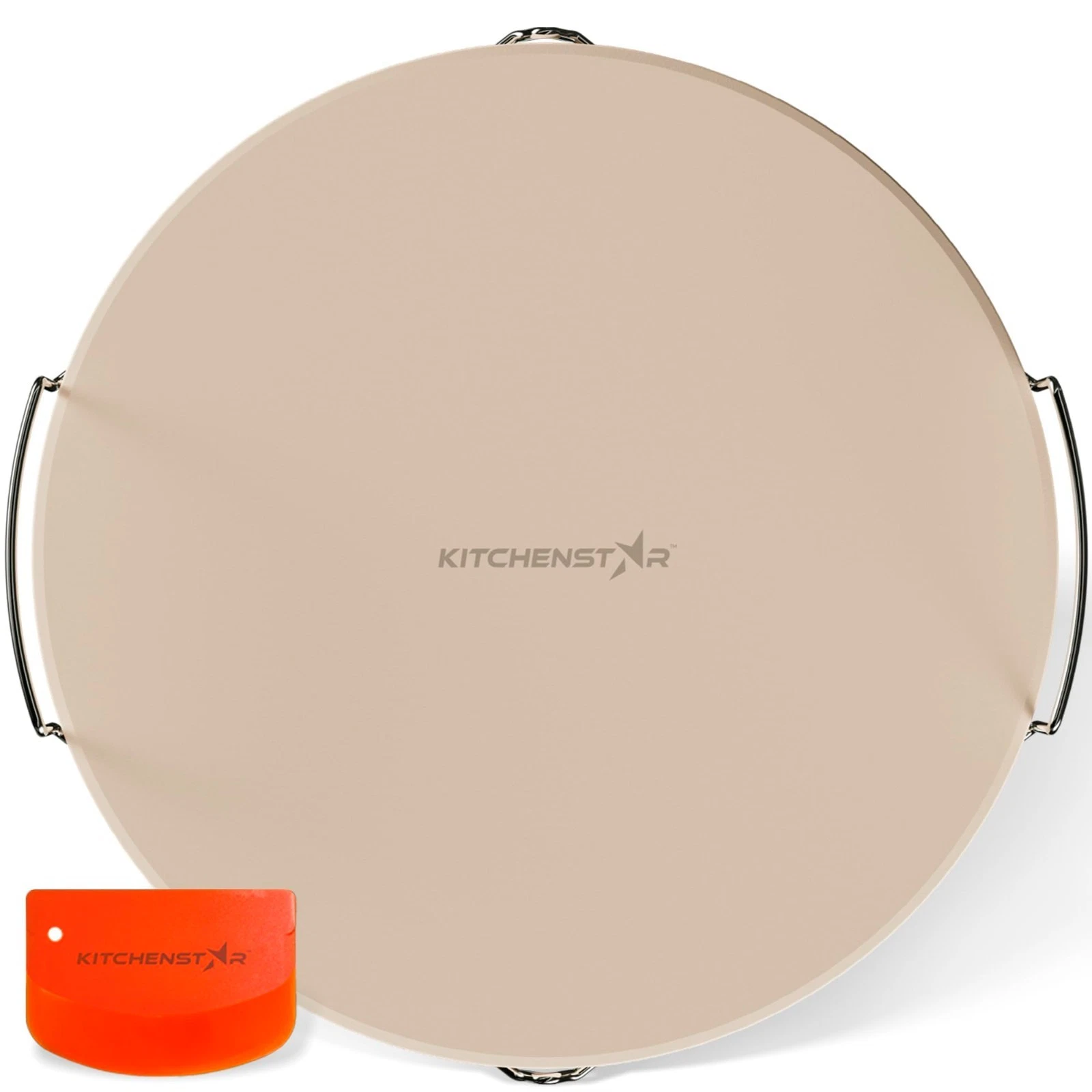 16" Round Pizza Stone for Oven & Grill, 5/8" Thick, Natural Cordierite, Includes
