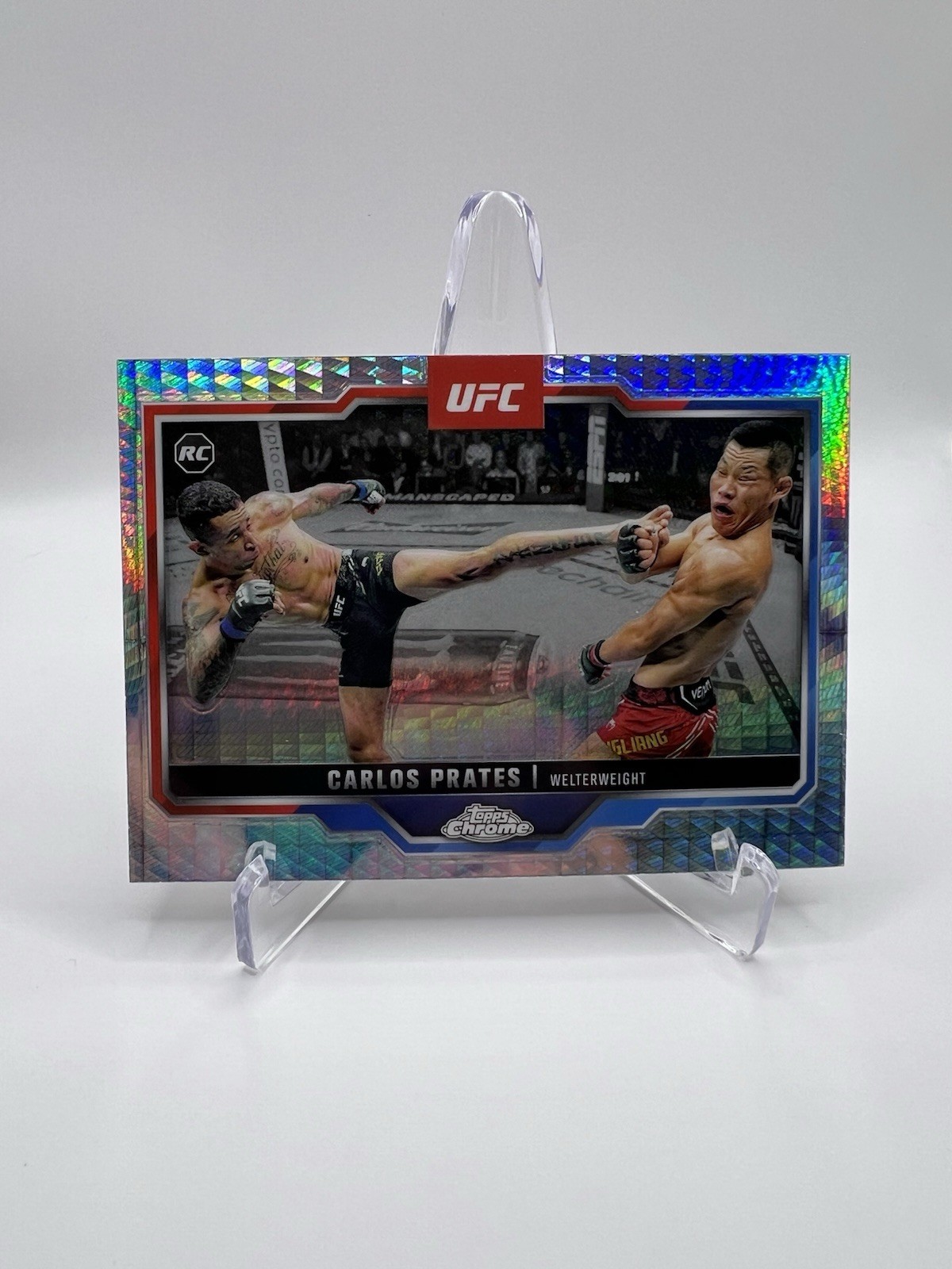 2025 Topps Chrome UFC Carlos Prates Hyper Refractor RC No. 40 