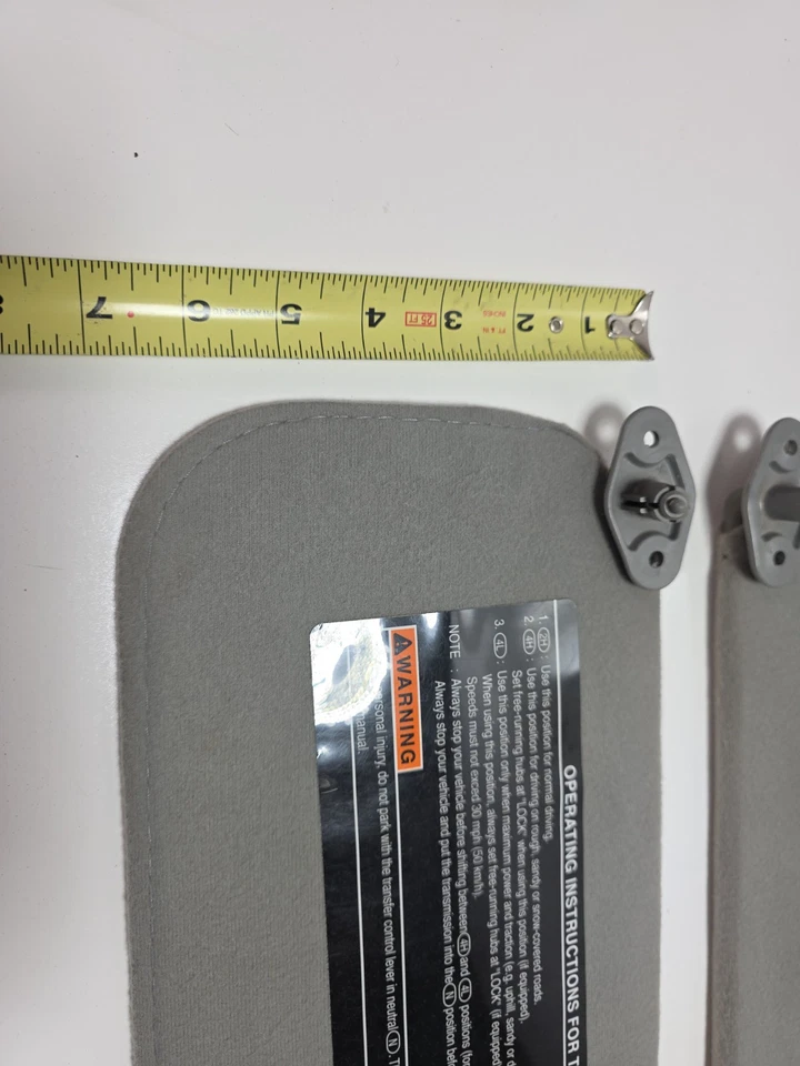 1986-1997 Nissan Hardbody D21 Pickup Driver LH Passenger RH Sun Visor Grey OEM - Image 4 of 4