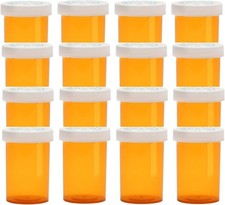 Empty Plastic Medicine Pill Bottles with Child Resistant Caps, 30 Dram Amber ...