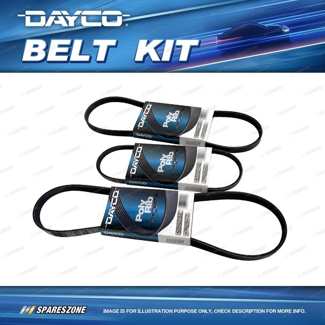 Dayco Alt & P/S & A/C Drive Belt Kit for Nissan Skyline 3.0L 6cyl R31 RB30 88-90